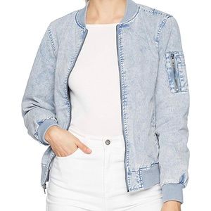 Levi’s Women’s Acid Wash Bomber Jacket - Blue